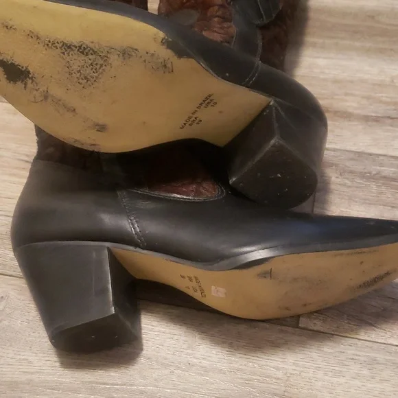 Western Cowboy boots brown and black with faux fur on the outside. from brazil. - Picture 5 of 8